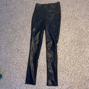 Black high waisted leather pants